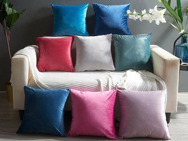 Nordic Style 45x45cm Velvet Pillowcase Simple Solid Throw Cushion Covers Square Pillow Cover for Bedroom Sofa Living Room Decoration