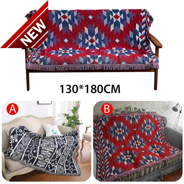 Casual Living Room Sofa Cushion Blanket Ethic Style Tail Tapestry Throw Blanket Tribal Wall Hanging Retro Blanket 130*180CM