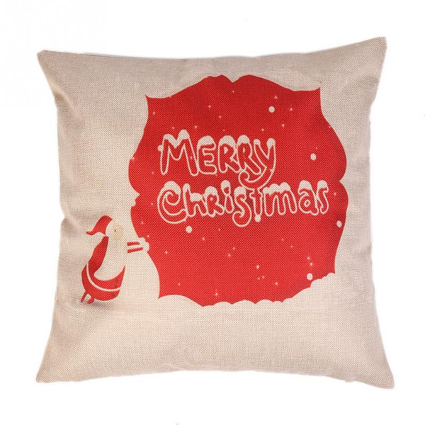 New Style Linen Christmas Pillow Case Merry Christmas Pillow Cover Cushion Hot Sale Festivals Decoration