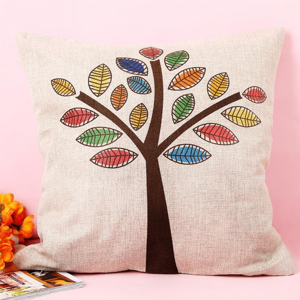 1pc Pillow Cover Colorful Trees Cushion Cover Decorative Modern Pillow Covers For Wedding Home Decor Free Shipping