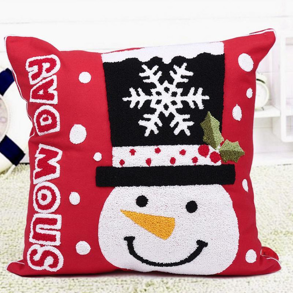 Fashion Cute Christmas Snowman Style Cotton Pillow Cover Pillowcase for Home Decorations