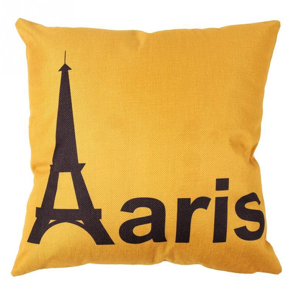 Hot Sale City Printed Soft Romantic Paris Pillow Cases Home Sofa Car Decorative Cushion Cover Home Decoration