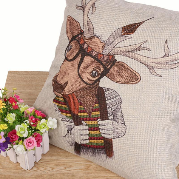 Christmas xmas Throw cushion cover Cotton Linen pillow case festive home decor