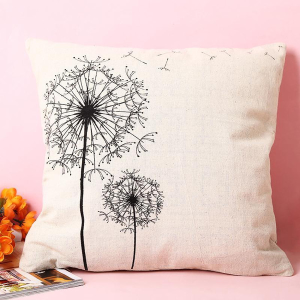 1pc New Fashion Cushion Cover Dandelion Pattern Home Sofa Car Decorative Pillow Case Decor Pillowcase