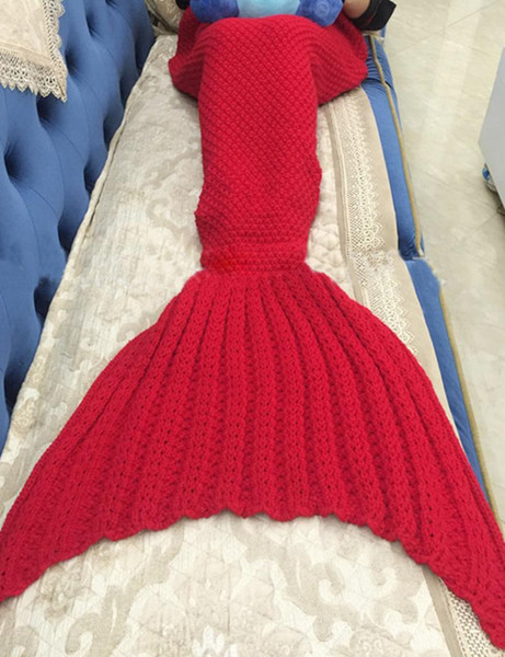 Newest Warm and Soft Summer Knit Mermaid Blanket for Adults And Kids Sofa Throw