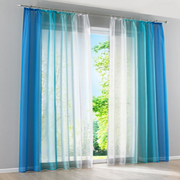 2pcs/set Decorative Tulle Simple gradient Curtain window Blue Orange Gray Semi-blackout veranda for Kitchen living room bedroom