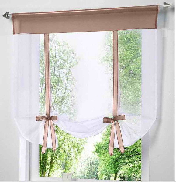 Modern Short Window Kitchen Tulle Voile Curtain for Living Room Divider Home Transparent Sheer Curtain Drapes Window Voile