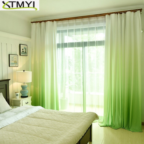 Gradient Window Curtain Modern Polyester Blackout curtains for living room children bedroom