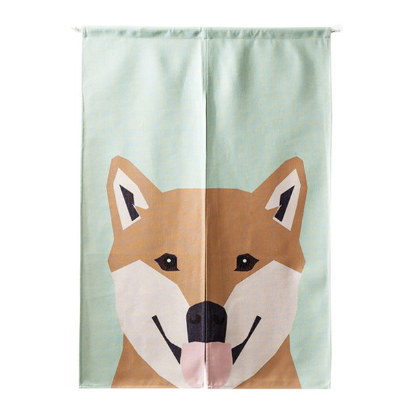 Cute Animals Cotton Door Curtains 85*120cm Home Hanging Sheer Blackout Curtain Entrance Half Curtain For Living Room Decoration