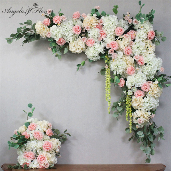 1set120cm European style Wedding stage decorate artificial flower wall Arch silk rose peony plant mix design decor flower wall haif