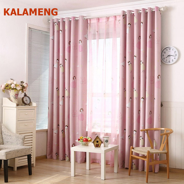 Lovely Cartoon Pink Blackout Curtains For Girls Living Room High Shading Baby Bedroom Children Pink Sheer Kids Cortina WB0346