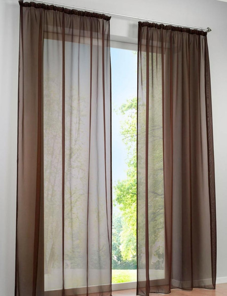 2PCS Concise German High Density Terylene Yarn Window Curtain Good Quality Sheer Panels