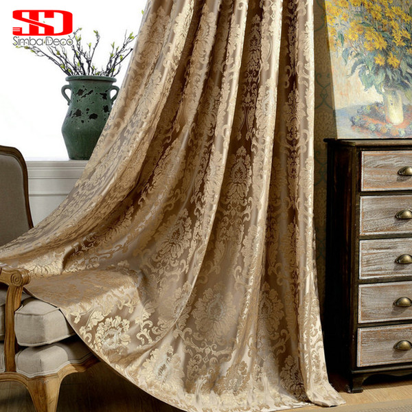 European Damask Curtains For Living Room Luxury Jacquard Blind Drapes Window Panel Fabric Curtain For Bedroom Shading 70% Custom