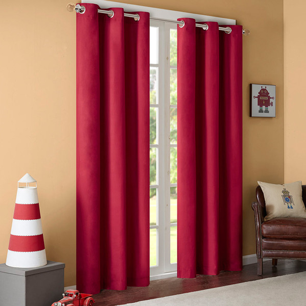 GIGIZAZA Black Out Thermal Solid 95% High Blinds Window Curtains Red Color Custom Size Shade Blinds for Living Room Pink Black