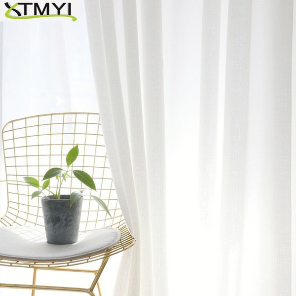 Japan style Soft White Tulle Window Curtains For Living room Voile Tulle Curtain for bedroom custom made