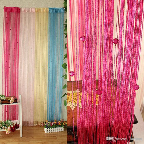 1X2M Garland Curtain Crystal Beads Curtains Silk Tassel Door Divider Sheer Valance Panel Windows Curtains Home Decoration