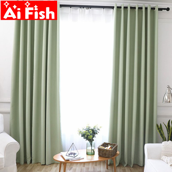 Modren black out shading solid color window screen curtains for living room window custom made kitchen curtains fabric blinds-40