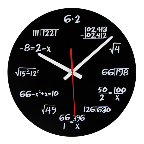 Hot Sale Acrylic Wall Clock Maths Equation Modern Design Portugal Euro Novelty Art Unique Watch Clock Home Decoration Accessorie