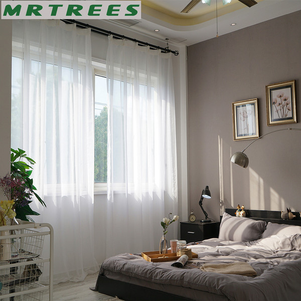 Pure white window Tulle Curtains for Living Room Bedroom Sheer Curtains for The Kitchen Finished Tulle Window