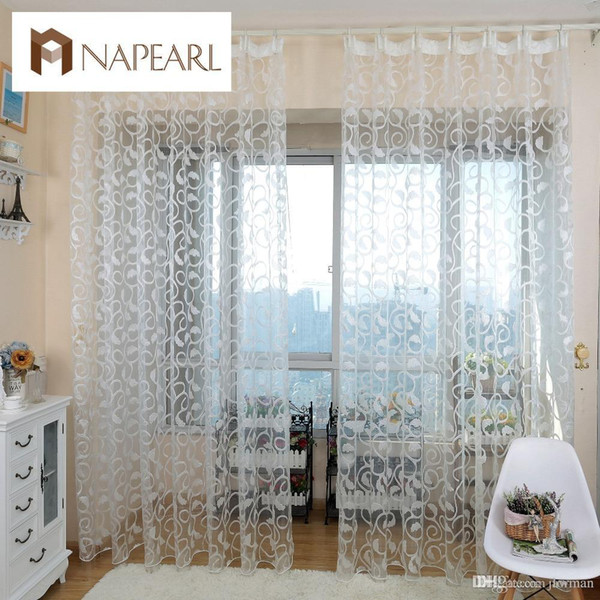 American style jacquard floral design window curtain sheer for bedroom tulle fabrics living room modern design ready made short