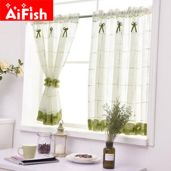 Romantic Sweet Lace Home Garden Screens Half Coffee Curtain Kitchen Dust-proof Curtains Balcony Toilet Pritition Curtain-40