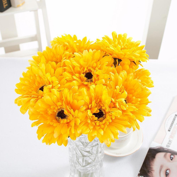 10pcs/lot Silk Gerbera Artificial Gerbera Decorative Flowers For Dining Room Home Decoration Artificial Decorative Flowers