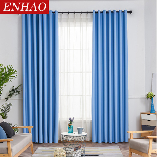 ENHAO Modern Blackout Curtains for Window Curtains For Living Room The Bedroom Kitchen Window Treatments Finished Drapes 1 panel