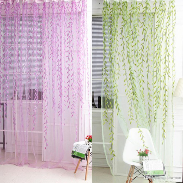 1x2M Home Textile Tree Willow Curtains Blinds Voile Tulle Room Curtain Sheer Panel Drapes for bedroom living room kitchen