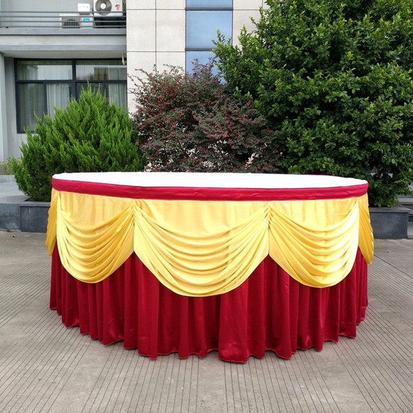 High Grade Table Skirt Meeting Wedding Celebration Banquet T Station Curtains Sign In Soft Tablecloth Hotel Supplies 100wy ff