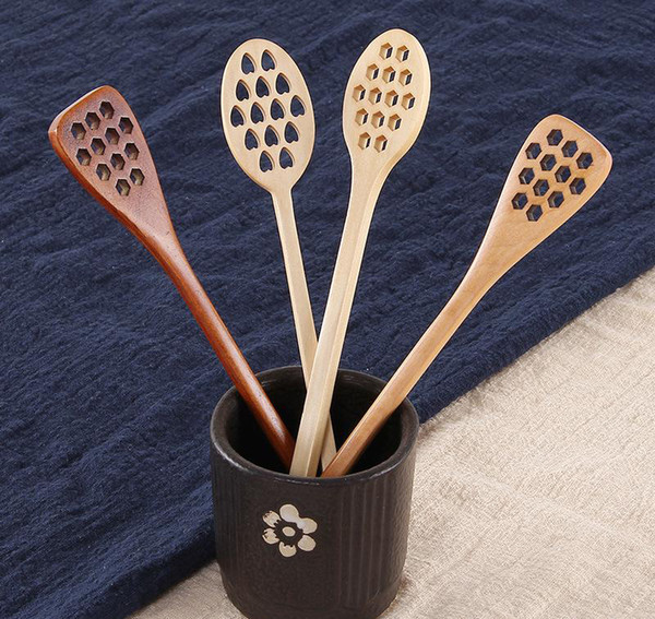 Long Handle Wood Honey Dipper Stir Honeycomb Stick Mixing Natural Wooden Honey Spoon Honeycomb Stir Stick Mixing