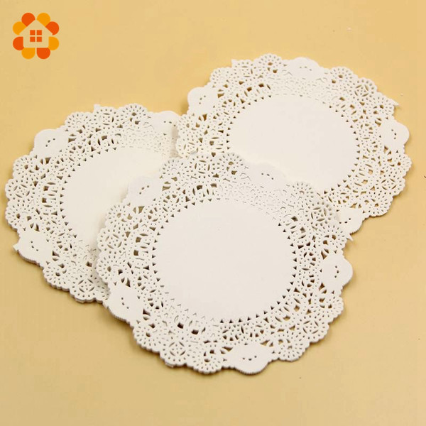 160PCS/Lot 4.5 Inch Eco-Friendly Grease-Proof White Paper Doilies For Home Wedding Christmas Party Table Decoration Cake Holder