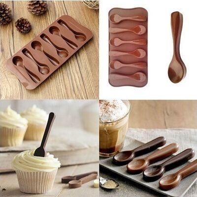 PC Tablespoon Molds Iyengar Chocolate 1 Baking Spoon Spoon Biscuit Mold Handmade 6 Cake Silicone DIY