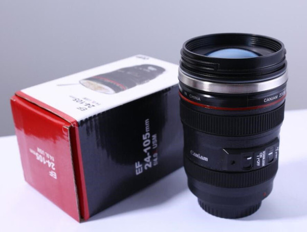 Portable Fashion Gift Cup Camera Lens Mugs Coffee Cup Tea Mug Stainless Steel Thermos Cups Gifts 400ml Water cup