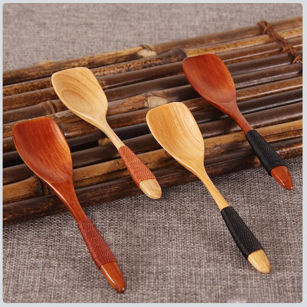 Kids Wooden Spoon Kitchen Utensil Tool Dessert Soup Wood Spoon Teaspoon Dinner Tableware