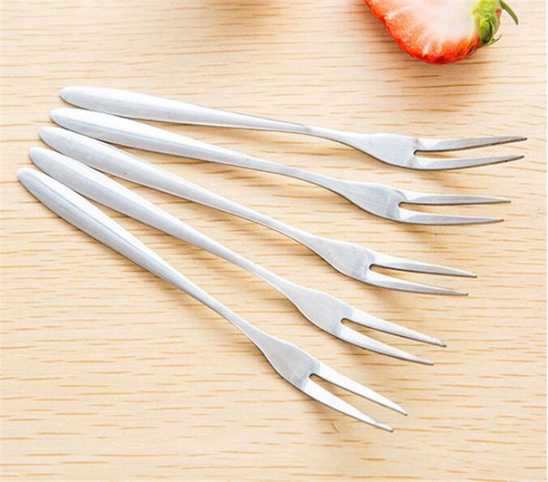 New Stainless Steel Flatware Fruit Fork Appetizer Snack Dessert Fork Kitchen For Party Fruit Pick Gadget