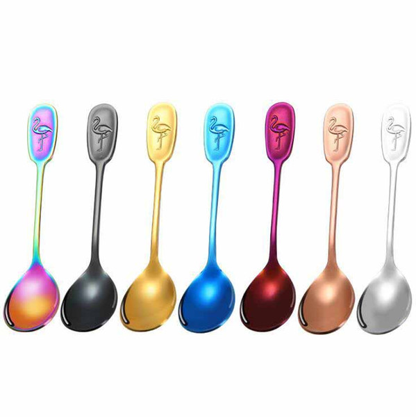 304 Stainless Steel Spoon Flame Bird Spoon Thickening Children Scoop Durable Home Party Birthday Gift Kitchen Gadget