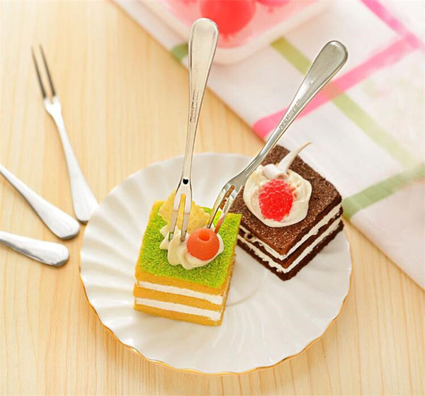 Stainless Steel Fruit Fork Kitchenware Cutlery Cake Snack Forks Home Party Dessert Flatware