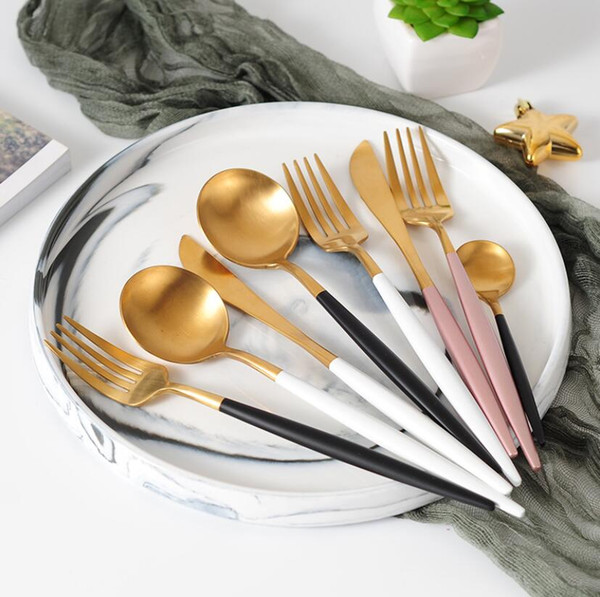 New High Quality Tableware Western Cutlery 304 Stainless Steel Cutlery Steak Cutlery Coffee Spoon Set Wholesale