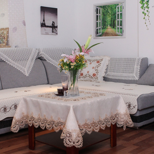 European Embroidery Water Soluble Lace Tablecloth Home Party Wedding Living Room Restaurant Decoration Table Cloth