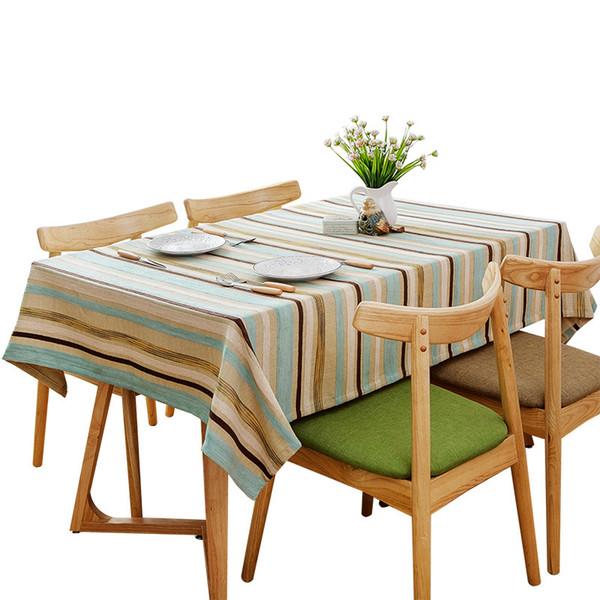 Simple modern striped table cloth literary living room coffee table fabric hotel tablecloth rectangle Indoor Outdoor Camping Picnic Rectangu