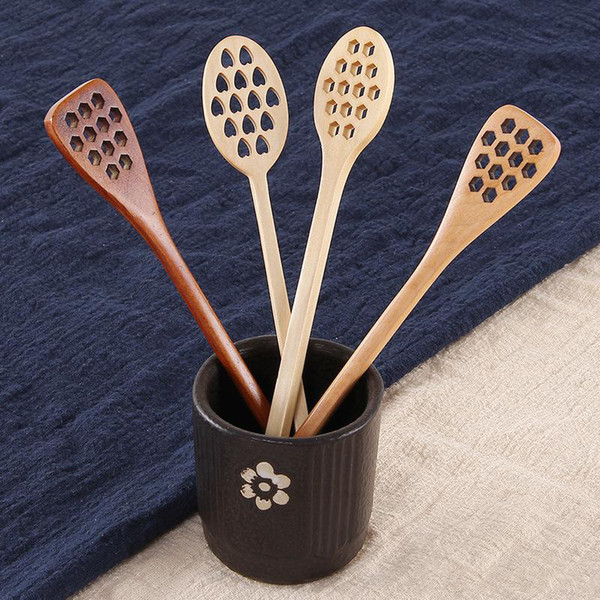 Long Handle Wood Honey Dipper Stir Honeycomb Stick Mixing Natural Wooden Honey Spoon Honeycomb Stir Stick Mixing