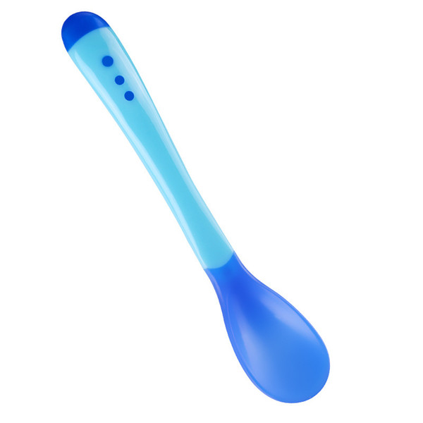 Baby & Child Safety Silicone Temperature sensitive Forks Temperature Sensing Spoons Food Grade Kids soup Spoons Feeding Flatware