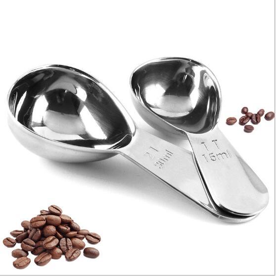 Set of stainless steel coffee measuring spoon