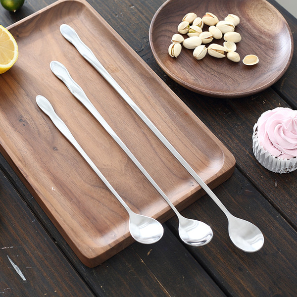 stainless steel round head long handle spoon coffee spoon creative drink honey spoon DH0009