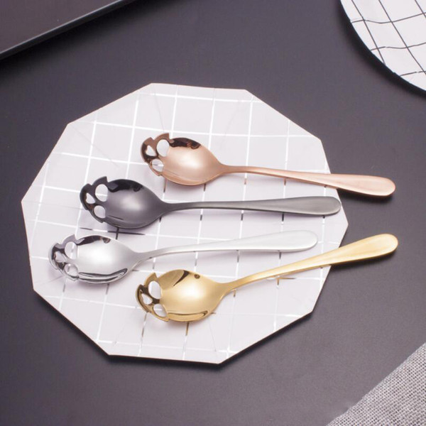 15x3.4cm Skull Shaped Stainless Steel Spoons Dessert Ice Cream Sweets Teaspoon Sugar Stir Coffee Spoons
