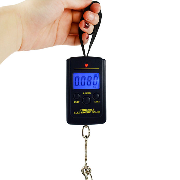 400pcs Free shipping by dhl 40Kg Digital Scales LCD Display hanging luggage fishing weight scale lin3933