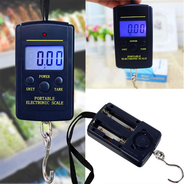 40kg Digital Scales LCD Display Hanging Luggage Fishing Weight Fine Weighing Balance Libra Steelyard Household Scales Free DHL WX9-1161