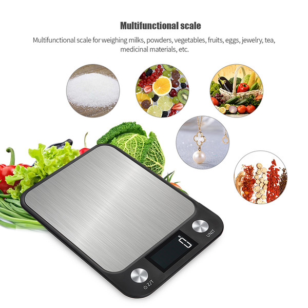 Digital Kitchen Scale 5Kg/10Kg stainless steel Electric Kitchen Scale High Accurate Food Baking Scale LCD Backlight Display