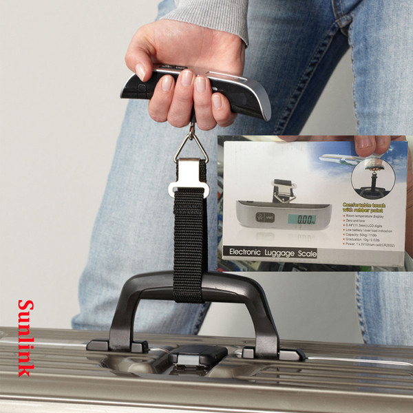 weight scale wholesale 50kg Digital Travel Weighing Luggage Scales Handheld Electronic Suitcase Bags with retail box