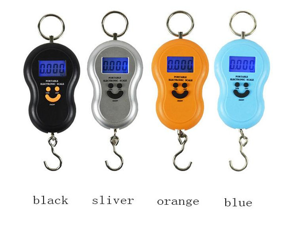 4 Colors Portable Smile hand held Gourd Shape Scale Precision Hook Electronic Kitchen Scales Digital electronic Scale Weighing 50Kg/10g DHL